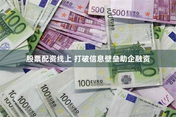 股票配资线上 打破信息壁垒助企融资